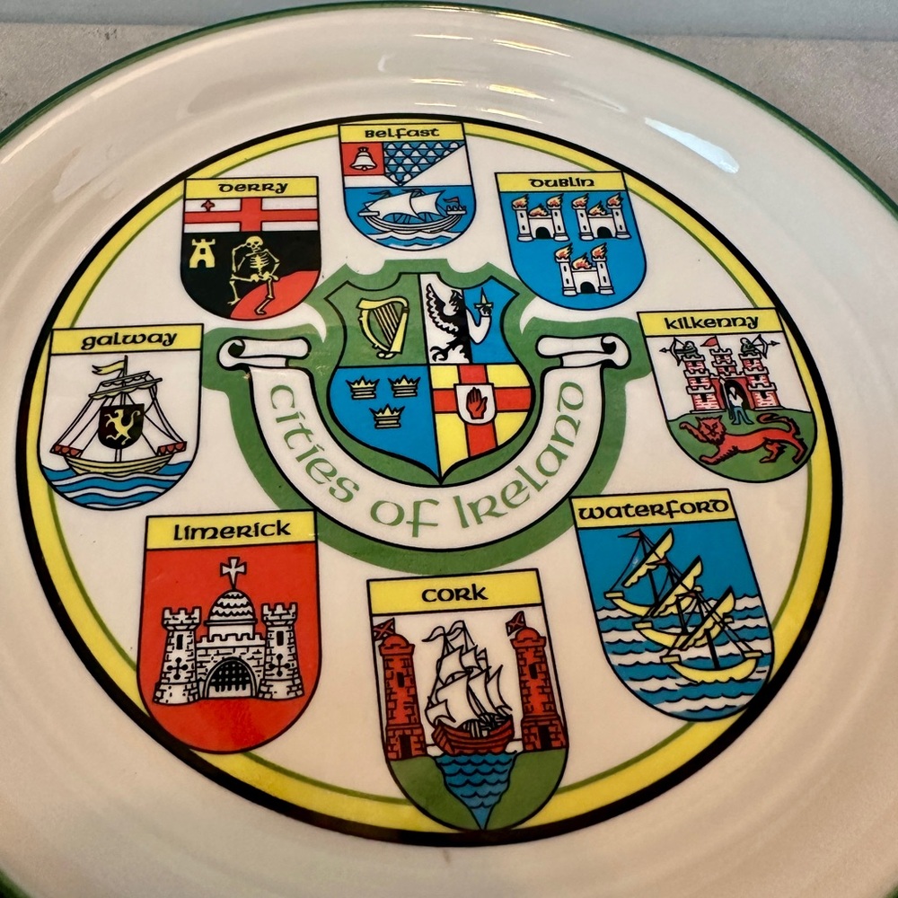 VINTAGE “CITIES OF IRELAND”SOUVENIR CERAMIC PLATE 9” A BREENSON PRODUCT DUBLIN - Picture 2 of 5